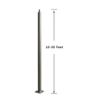 20ft 11gauge Straight Steel Square Pole For Street lighting field