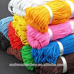 2mm high strength polyester  thin coiled elastic rubber string cord for ear rope