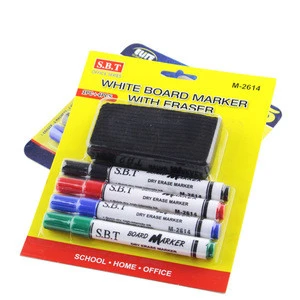 4-Pack Assorted Ink Colors Refillable Dry Erase White Board Markers