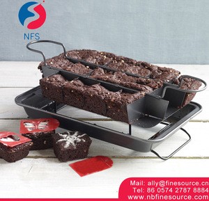 4 Pieces Brownie Square Sectioned Carbon Steel Bakeware Non-Stick Divided Baking Pan