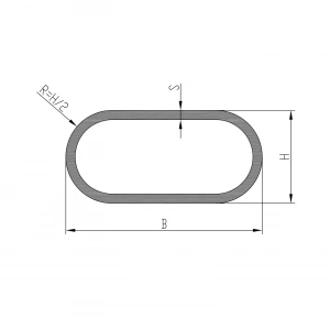 41,2x23,2x3,1 Industrial frame material oval tube standard aluminium profiles