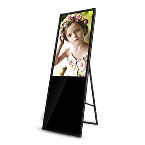 43/49 inch portable  digital signage kiosk foldable floor stand advertising lcd display  floor stand android lcd advertising
