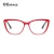 Import 45366 Cat Eye Glasses Frames Women Red Pink Optical EyeGlasses Fashion Prescription Eyewear Computer Glasses from China