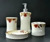 4pcs colorful ceramic bathroom products with flower hand painting design