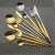 Import 4pcs wholesale 18/10 stainless steel shiny gold flatware set with knife spoon and fork for dinner from China