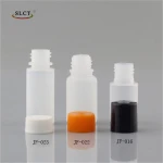 5 ml Empty Plastic Squeezable Clear Bottles with Colored Dropper Lid for Nails Polish Remover Lotion Travel Kit for Tester