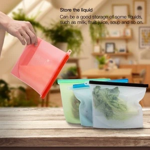 500mL Food-grade Reusable Silicone Food Storage Bags Reusable for Sandwich, Liquid, Snack, Meat, Vegetable