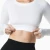 Import 51% Polyamide 38% Polyester 11% Elastane Crew Neckline Raglan Cut Womens White Cropped Seamless Long Sleeves Shirt from China