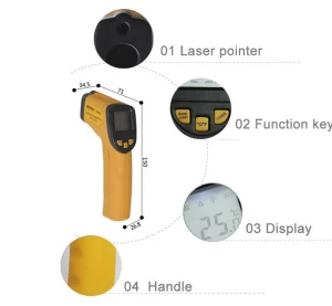 550 50-550C  12:1 Auto-off  LCD Display Non-contact Digital Laser Infrared Thermometer IR High Temperature Gun Tester