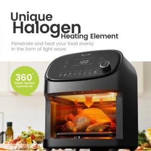 5.5L Air Fryer, Halogen Heating Ceramic Coated Digital Airfryer Healthy Oilless Cooker 6 Quart Large XL with 60 Recipes