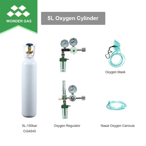 5L Medical Seamless Steel Portable Oxygen Gas Cylinder Price