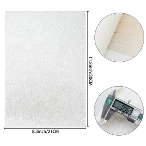 6 pcs/set ivory fine glitters litchi grain faux leather sheets for bows and earrings diy making