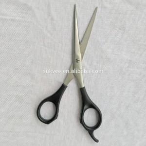 7&quot; Stainless steel hairdressing scissors with plastic handle and coating molybdenum on blade for hair salon of Yangjiang