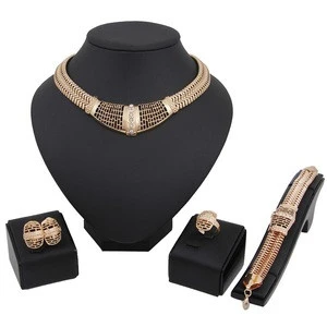 Accept custom Middle East jewelry gold-plated necklace earrings jewelry set