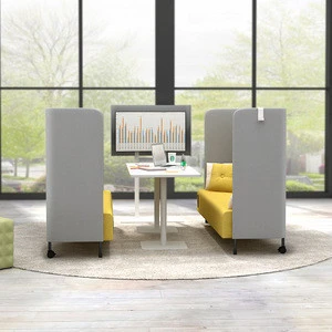 Acoustic Partition Sofa Moveable Office pods with screen