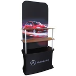 acrylic board shelf tension fabric brochure display rack with backwall