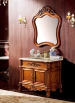 AD-7006 American Red Oak carved wood Bathroom Cabinet,Antique style Bathroom Furniture