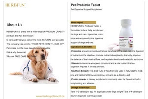 Advanced Small Animals Pet Dogs and Cats Probiotics Tablet Nutritional Supplement