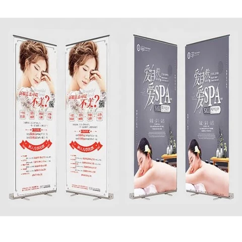 advertising products banner stand retractable banner roll up stand straight base aluminum roll up banner