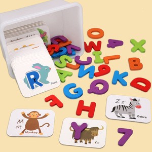 Alphabet and Number Flash Cards Wooden Jigsaw Puzzle Peg Board Set Preschool Educational Montessori Educational Toys