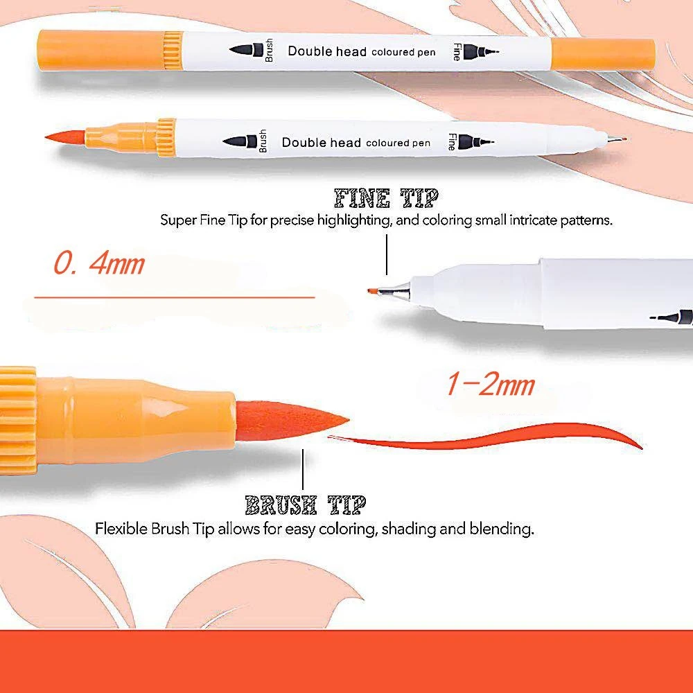 Amazon 100 different colors dual tip brush pen fine point markers watercolor brush pen marker set