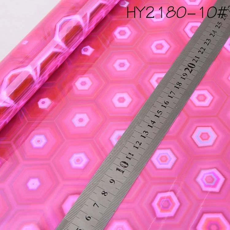 Anti wrinkle Non crease hexagonal mirror magic color laser film Pu artificial faux leather rolls  materials