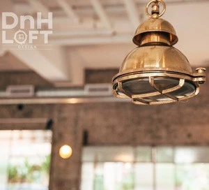 Antique brass Loft vintage designer ceiling fan rustic copper modern chandelier pendant light