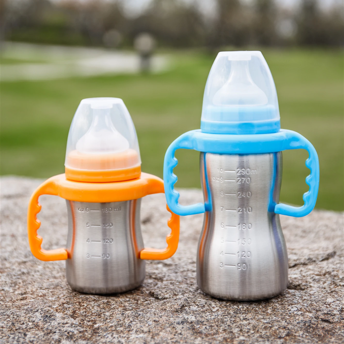 Baby feeding bottle double wall stainless steel high quality leak proof BPA free