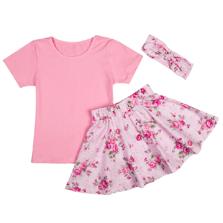 Baby girls clothing set short sleeve top short outfits clothing summer cute outfit set with headband