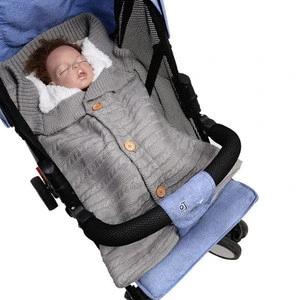 Baby outdoor button sleeping bag winter baby stroller wool knitting warmer Sleeping Bag