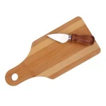 bamboo cooking cheese set with cutting acacia board