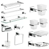 Bathroom sets accessory luxury design fittings organizer storage square brass wall mounted