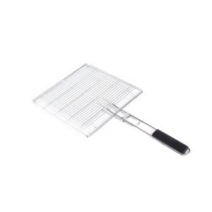 BBQ Tools Clip Net Folder Grilled Barbecue Accessories Roast with Wooden Handle