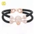 Import Best Jewelry 925 Sterling Silver Pave CZ  Fashion Skull Head Bangle Handmade Jewelry Stingray Leather Bracelet from China