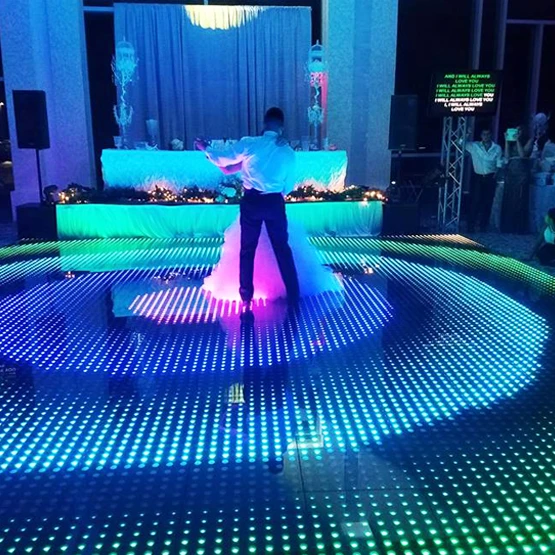 best selling  light up wedding party illuminated led digital dance floor tiles