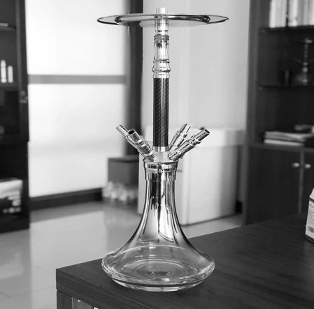 Best-selling stainless steel carbon fibers stem and glass base shisha hookah