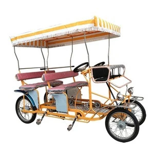 Best tourist 4 seaters tandem bike for big whole family/Good enjoyable happy time with surrey bicycle