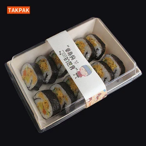 Biodegradable Disposable Bento Sushi Box Salad Packaging Takeout Food Container Sushi Tray