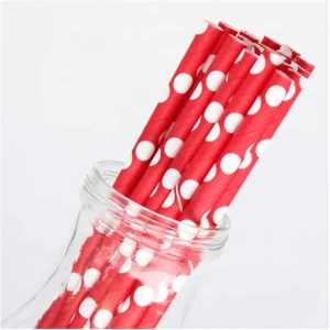 Biodegradable Paper Straws- Paper Drinking Straws for Juice, Shakes, Smoothies, Party Supplies, Birthday, Baby Shower