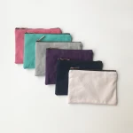 blank canvas pen pouch pencil cases makeup cosmetic pouch coins purse party gift bags with high quality rose gold metal zipper