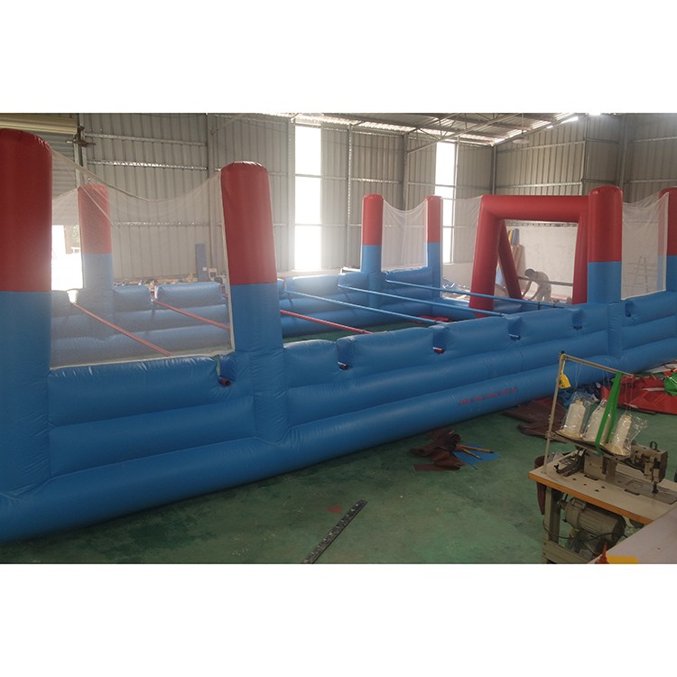 Blue and red inflatable human table football game pitch soccer field for sale