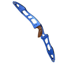 Blue magnalium alloys bow handle plug-in type recurve bow ILF riser with length 25 inch