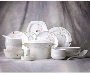 Bone china dinnerware set 50pcs plate bowl saucer ceramic plates bowls cups TSAX2020081601