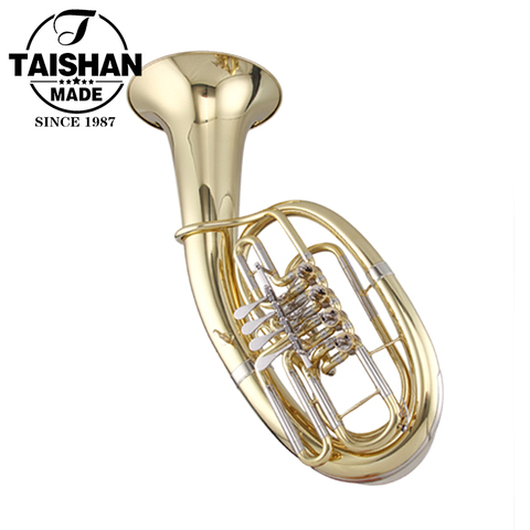 Buy Brass Band Instruments Gold Lacquer Marching Baritone With 3 Rotary ...