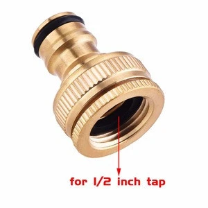 Brass Hose Tap Connector 1/ 2 Inch to 3/ 4 Inch, Garden Water Hose Thread Pipe Tap Faucet Adapter