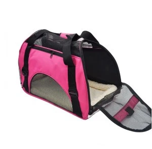 Breathable Soft-sided Pet Carrier, Cats Dogs Travel Crate Tote Portable Handbag Shoulder Bag Outdoor Pink
