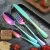 Import Bulk Colorful Rainbow PVD Stainless Steel Cutlery Set Multicolored Knife Spoon And Fork Wedding from China