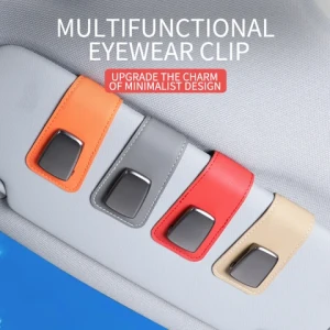 Car Multifunctional Microfiber Leather Easy Install Anti Scratch Sun Visor Glasses Clip