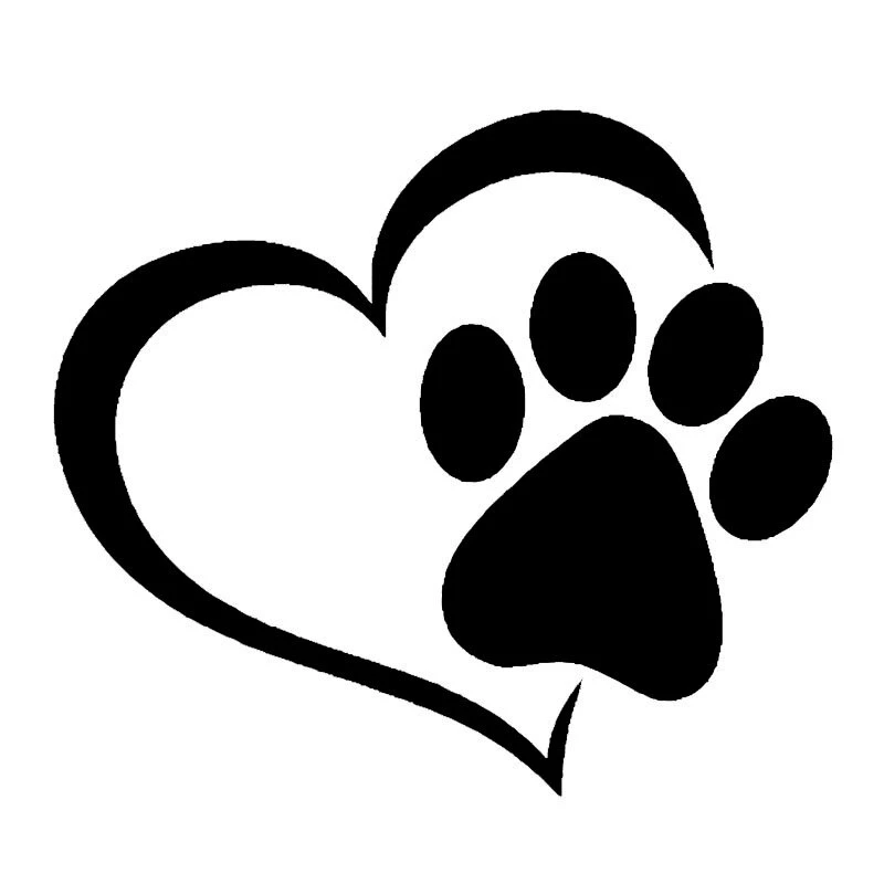 Car Sticker Vinyl  Love The Dog Paw Print Funny Sticker Decal Motorcycle Car Styling 3D Stickers