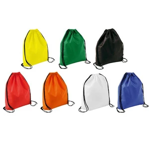 Cheap blank polyester bag promotion customized backpack drawstring bag